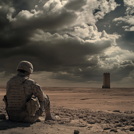 A Lone Soldier in the Shadow of a Storm