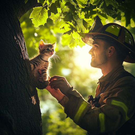 Firefighter’s Gentle Rescue Wins Over Tiny Kitten