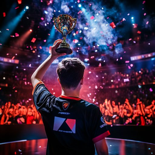 Champion’s Glory: Confetti Rain Down on Triumphant Young Man