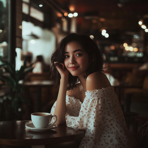 A Moment of Warmth and Romance in a Cozy Cafe