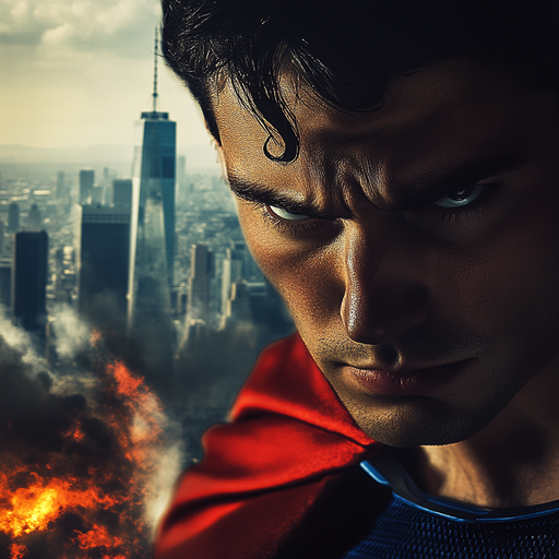 Superman’s Gaze: Intensity Meets Heroism