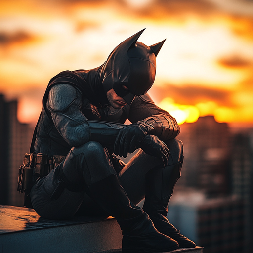 Batman’s Silhouette: A Moment of Reflection