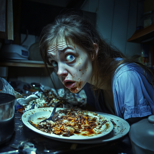 Blood-Stained Feast: A Moment of Terror in the Kitchen