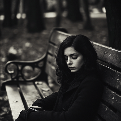 Lost in Thought: A Moment of Melancholy in Black and White