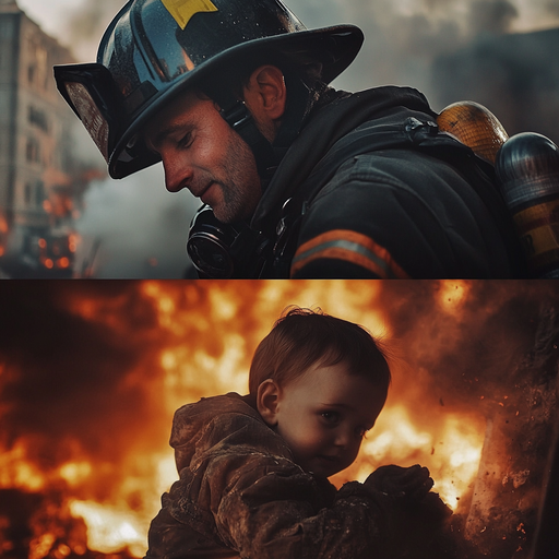 Smoke and Fear: A Child’s Rescue Amidst the Flames