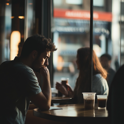 Lost in Thought: A Moment of Contemplation in a Cafe