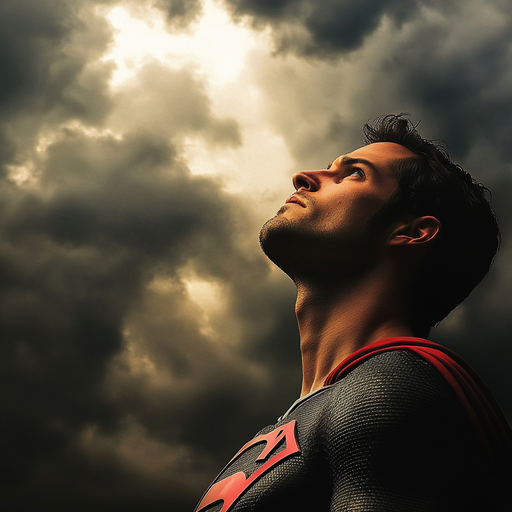 Superman Faces the Storm, Hope in His Eyes