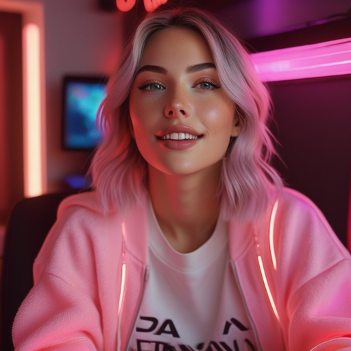 Pink Hair, Pink Lights, and a Confident Smile