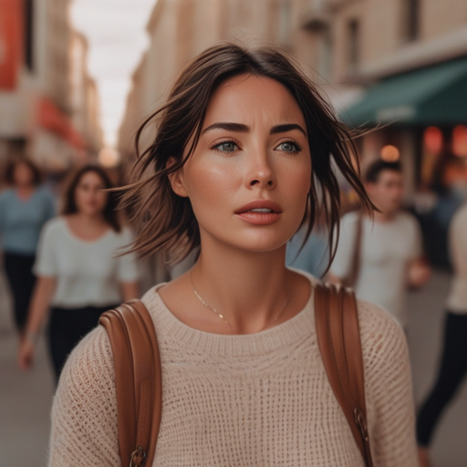 Lost in Thought: A Moment of Serenity on a City Street