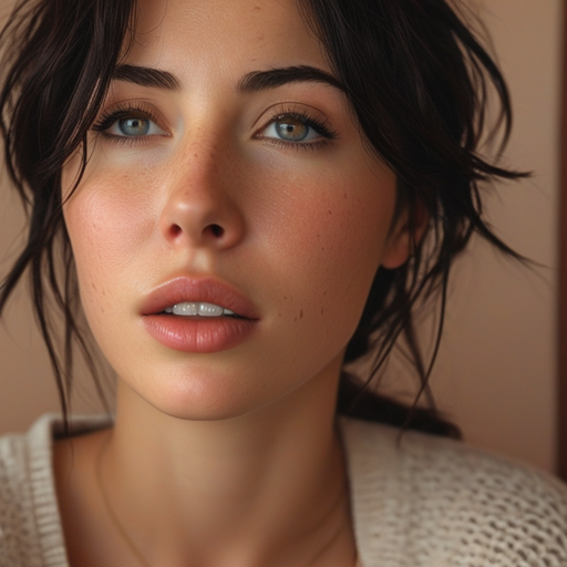 Captivating Beauty: A Close-Up Portrait of a Young Woman