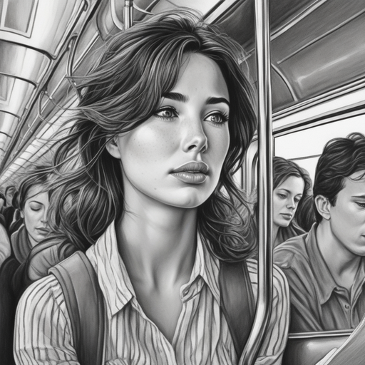 Lost in the Crowd: A Moment of Melancholy on the Bus