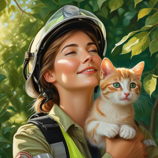 Firefighter Finds Comfort in a Feline Friend