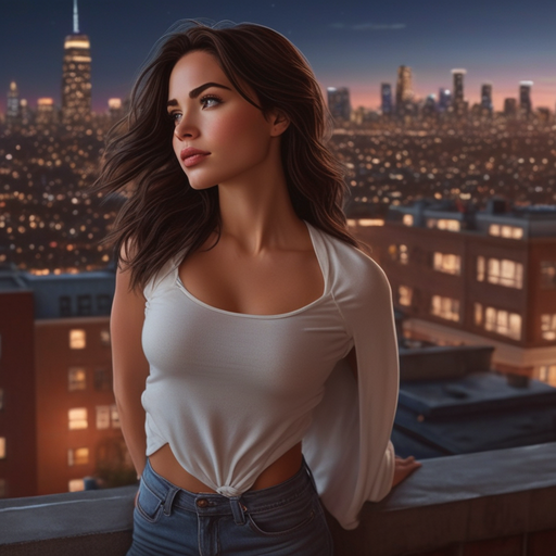 City Lights and Dreams: A Rooftop Moment at Dusk