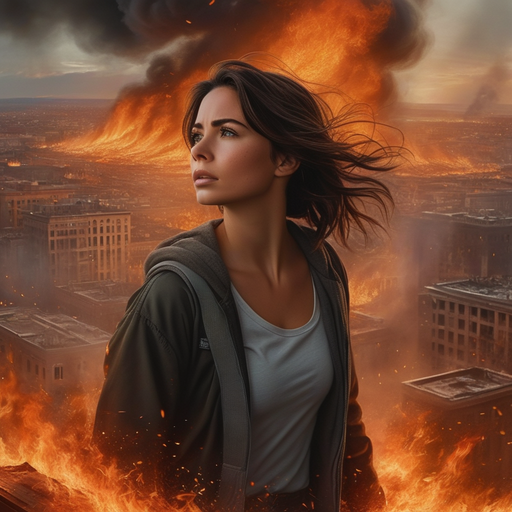 Alone in the Inferno: Woman Faces the Burning City