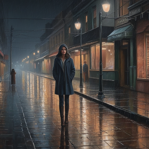 Lost in the Rain: A Melancholic Evening Stroll