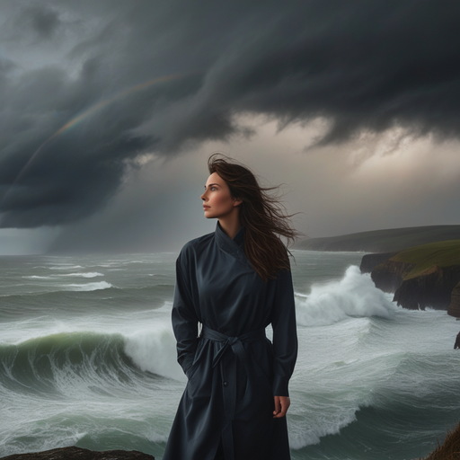 A Woman on the Edge: Contemplating the Storm