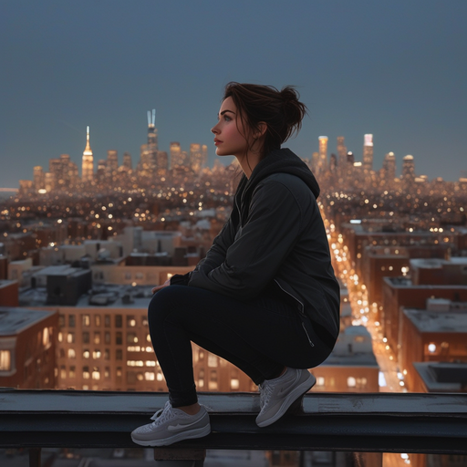 Lost in the City Lights: A Moment of Contemplation