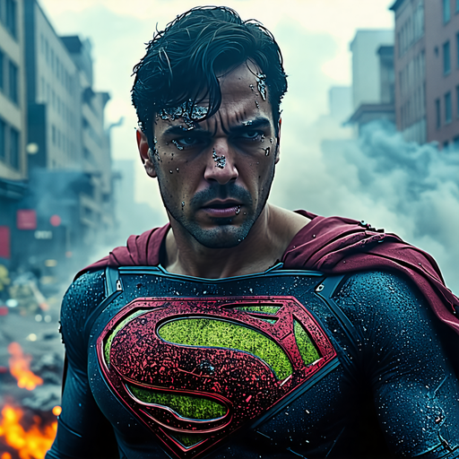 Superman Faces the Flames: A City’s Hope in His Eyes