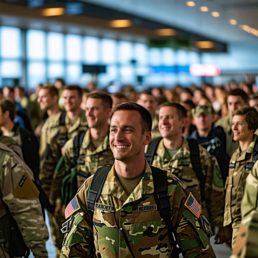 Hope Amidst the Journey: Soldier’s Smile Brightens Airport Terminal