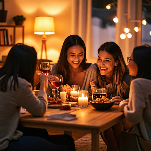 Intimate Gathering: Laughter and Connection Over a Candlelit Meal