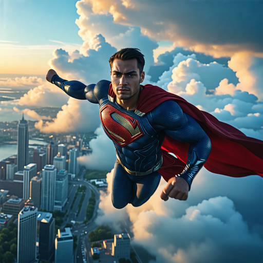 Superman Soars Above the City in a Moment of Hope