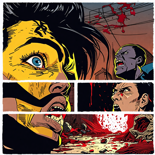 Blood and Fury: Comic Panel Captures the Intensity of a Violent Confrontation