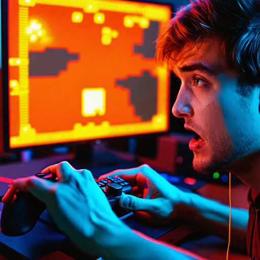 Lost in the Pixelated World: A Gamer’s Intense Focus