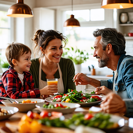 Family Love and Laughter Over a Healthy Meal