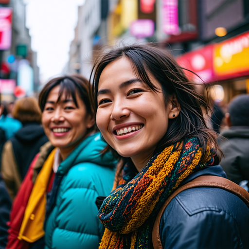 Two Friends Sharing a Moment of Joy in the City