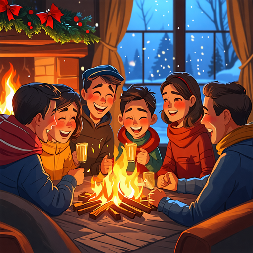 Cozy Cabin Gathering: Friends, Fire, and Festive Cheer