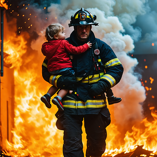 Heroic Firefighter Braves Blazing Inferno to Rescue Child