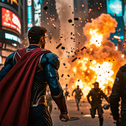 Superman Stands Tall Amidst City Chaos