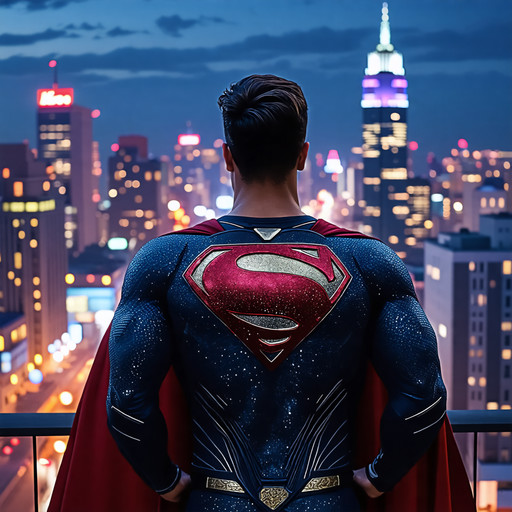 Superman Stands Guard Over the City