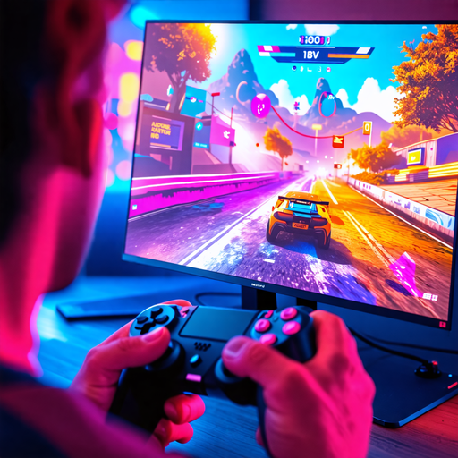 Immersed in the Neon Glow: A Gamer’s Futuristic Escape