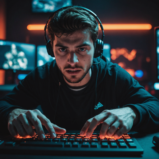 In the Zone: Gamer’s Intensity Under Neon Lights