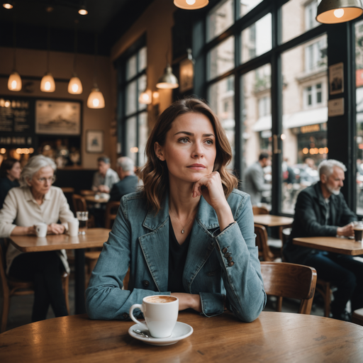 Lost in Thought: A Moment of Contemplation in a Cozy Cafe