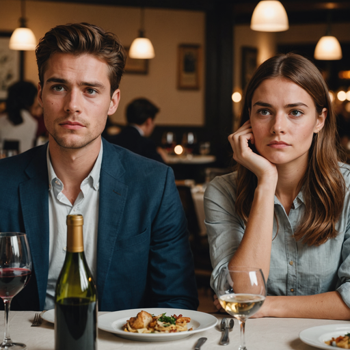 Silent Discontent: A Couple’s Tense Dinner