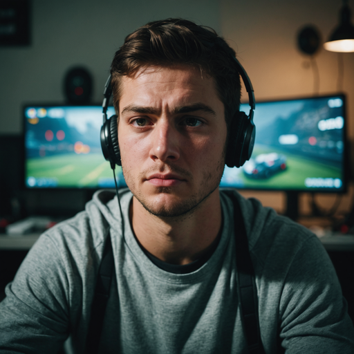 Immersed in the Race: A Gamer’s Focused Intensity