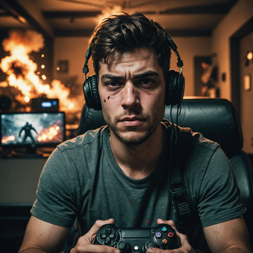 On the Edge of Victory: A Gamer’s Intense Focus