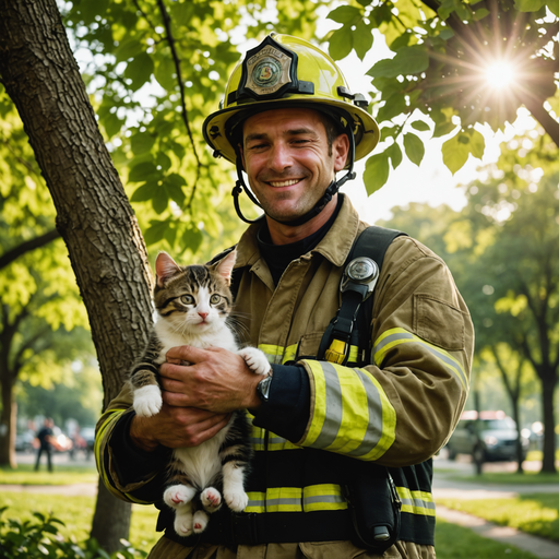 Firefighter Finds Feline Friend: A Heartwarming Rescue Story