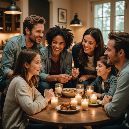 Candlelit Laughter: A Moment of Joy and Connection