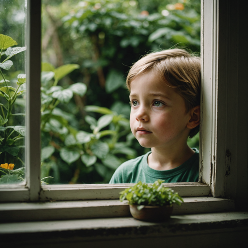 Lost in Thought: A Boy’s Yearning Gaze