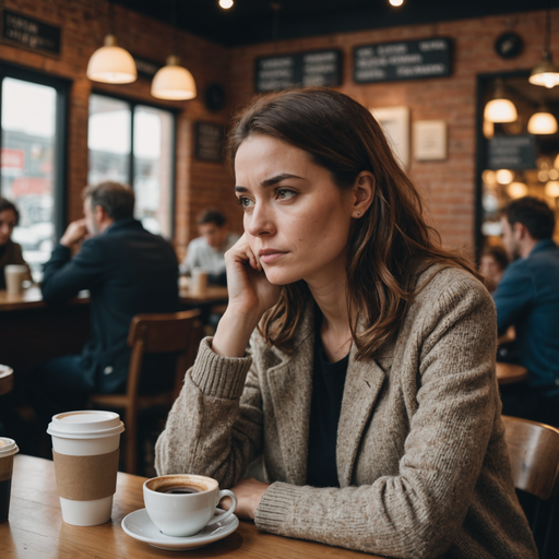 Lost in Thought: A Moment of Melancholy in a Cafe