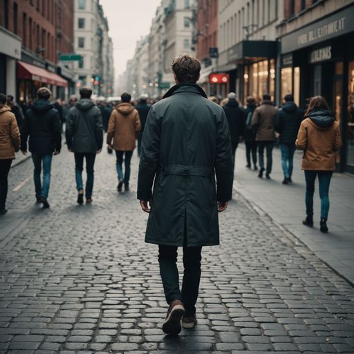 Lost in the City: A Solitary Figure Walks Away