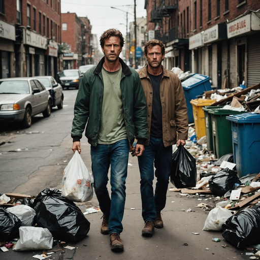 Grim Reality: Men Navigate a City Drowned in Trash