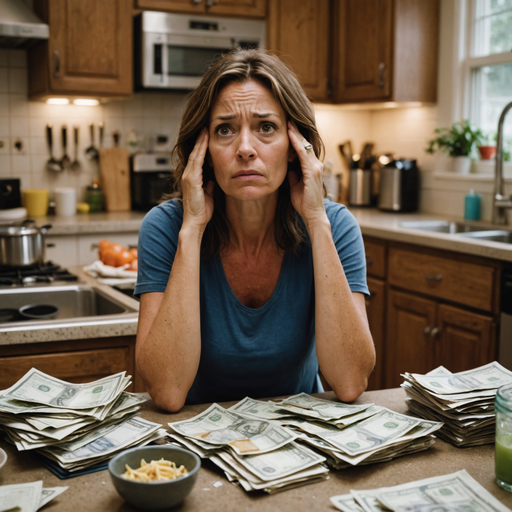 Drowning in Dollars: Woman Overwhelmed by Wealth