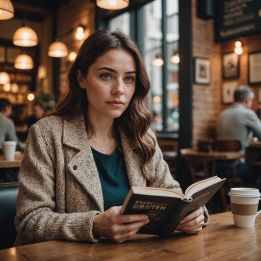 Lost in the Pages: A Moment of Tranquility in a Cozy Cafe