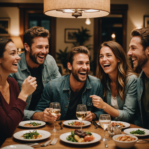 Laughter and Good Times: Friends Share a Joyful Dinner