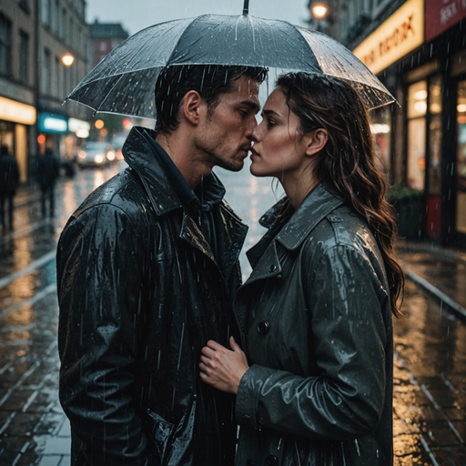 A Rainy Serenade: Love in the City