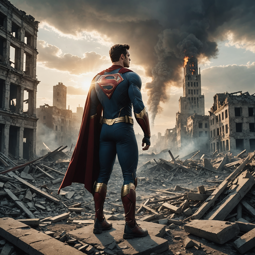 Superman Surveys the Devastation